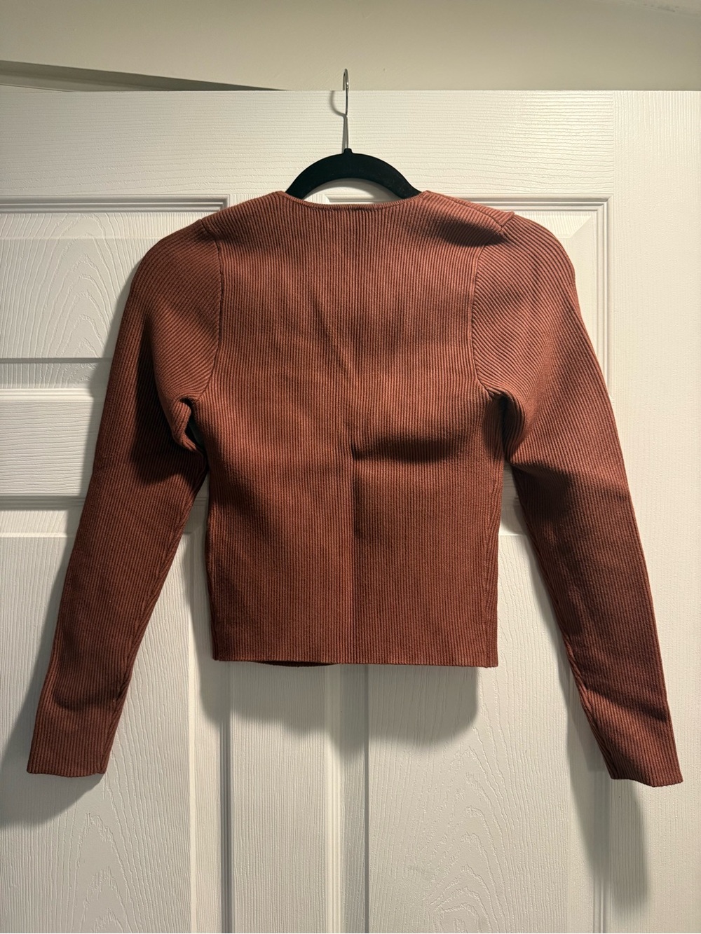 Abercrombie & Fitch Rust/Brown Ribbed Square-Neck Sweater - Picture 2 of 4